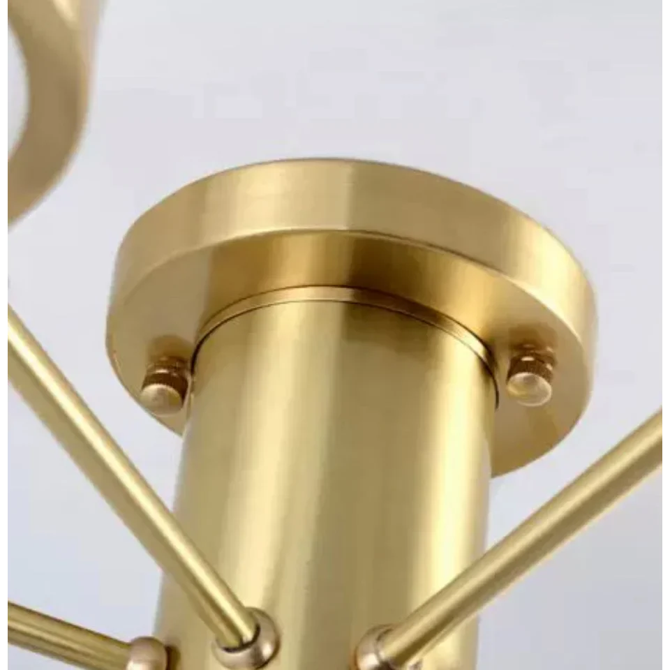 Copper Starburst Semi-flush Mount | Radial Frosted-glass Ceiling Light Mid-century Living & Dining Casalolalights
