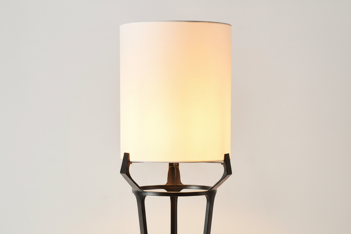 Modern Floor Lamp 168cm | Slim Stainless Steel Standing with Fabric Shade Foyer & Living Room Casalolalights Luxury