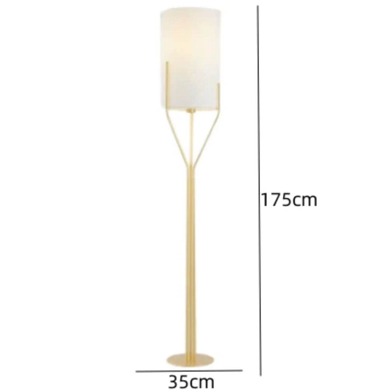 Modern Floor Lamp Gold Finish Fabric Shade Warm Light Csa Ul Listed Ce
