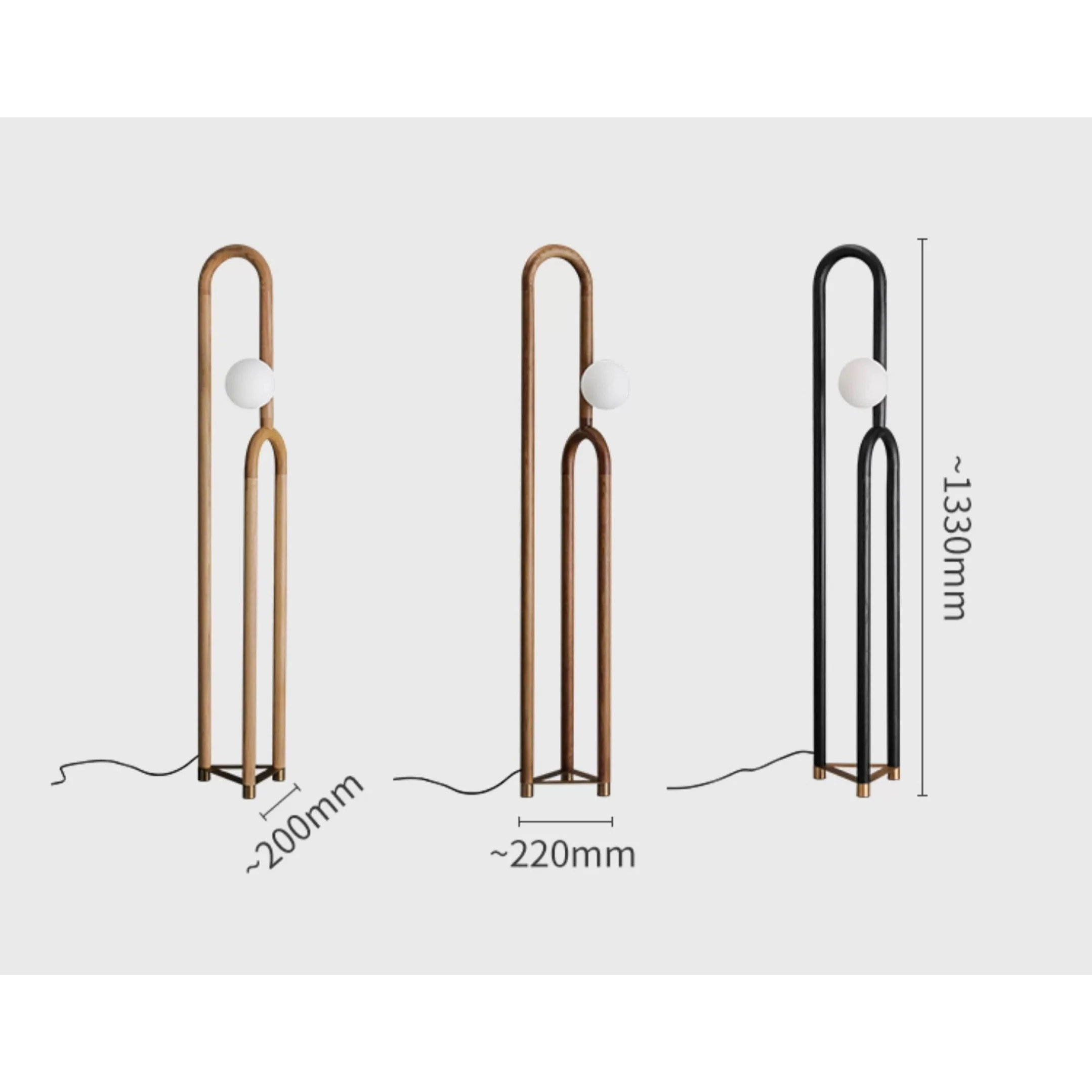 Modern Wood Floor Lamp for Design Living Room in Japandi Contemporary Style