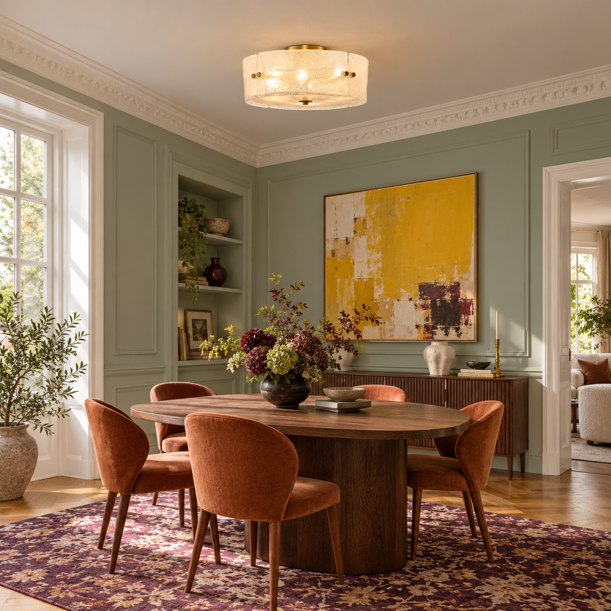 Flush Mount Ceiling Light - Frosted Glass & Brass Casalola Lights Luxury Lamps for Interior Designers