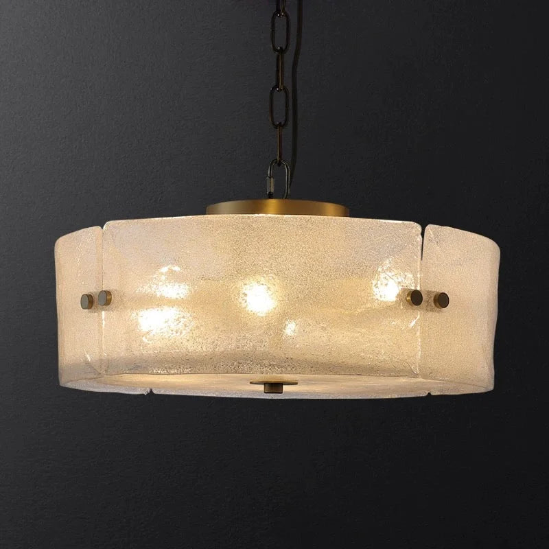 Frosted Glass Flush Mount Ceiling Light for Bedroom or Living Room | 16.1 in Wide Brass Four Bulbs Casalola Lights