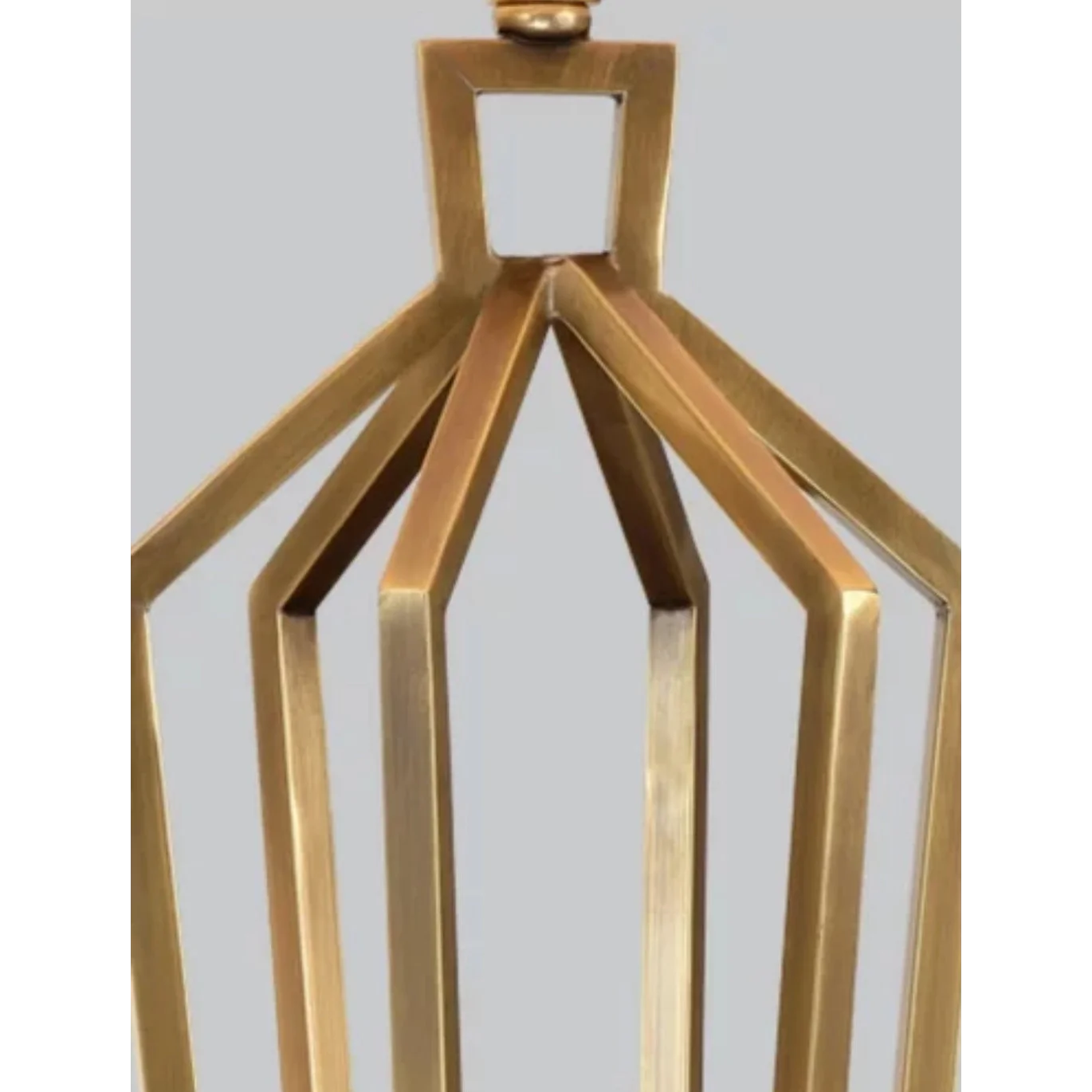 Brushed Brass Geometric Table Lamp | Designer Modern Lighting for Living Room