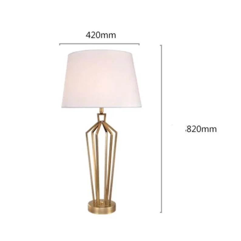 Brushed Brass Geometric Table Lamp | Designer Modern Lighting for Living Room