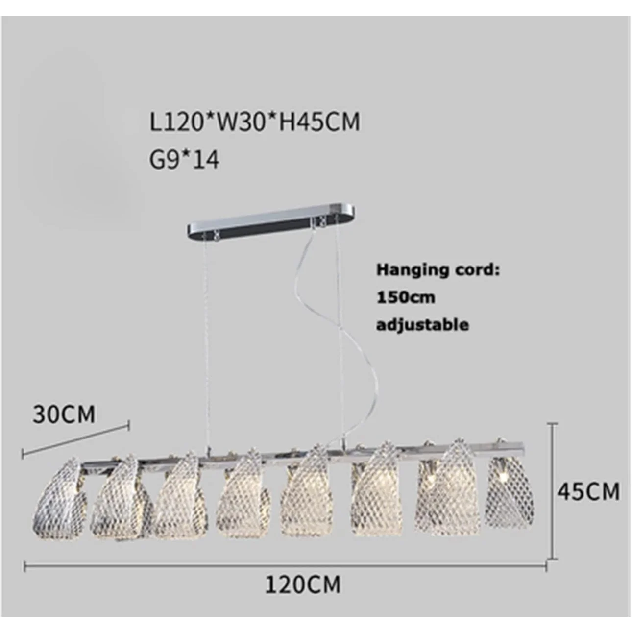 Modern Murano Glass Chandelier for Living Room and Dining Area