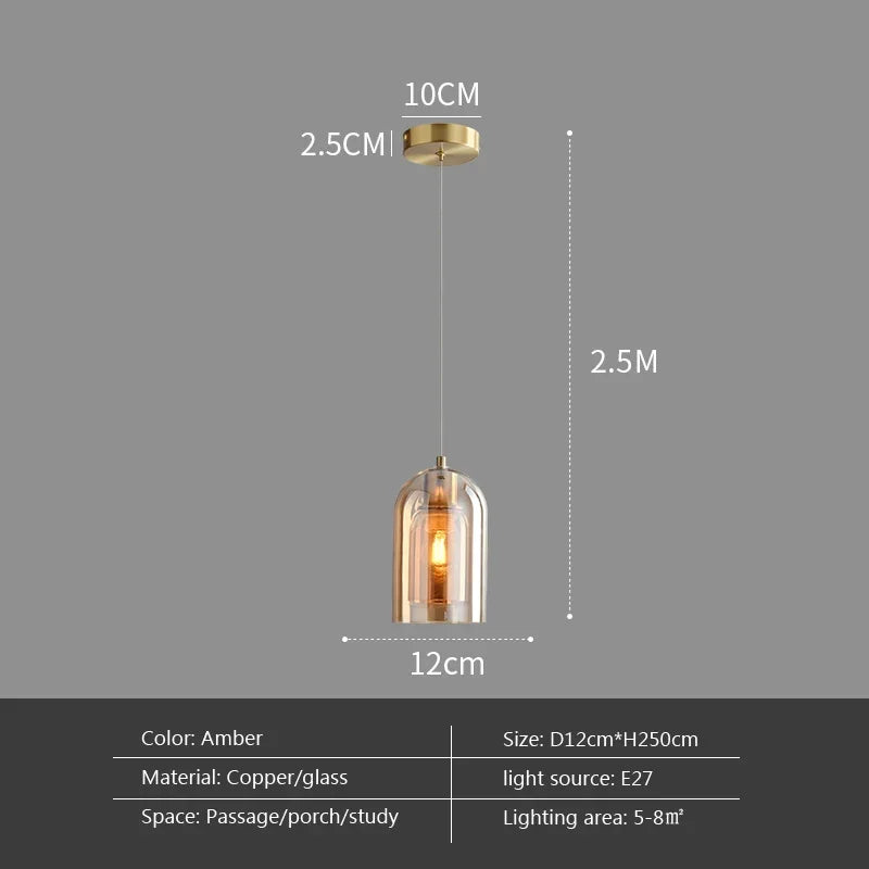 Modern Glass Kelsin Pendant Lamp For Bedside Living Room Kitchen Island Dining - Lamps
