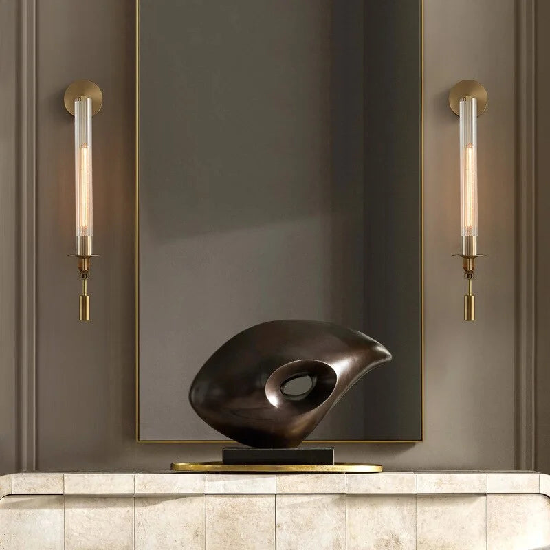 Glass Wall Sconce | Modern Gold Led Light Bedside Hallway Dining Room & Bedroom Casalolalights Luxury Lamps