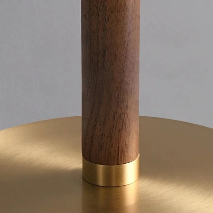 Glass Halo Table Lamp 41cm | Iron & Wood Disc Modern Japandi Bedroom Living Room Casalolalights Luxury Lamps