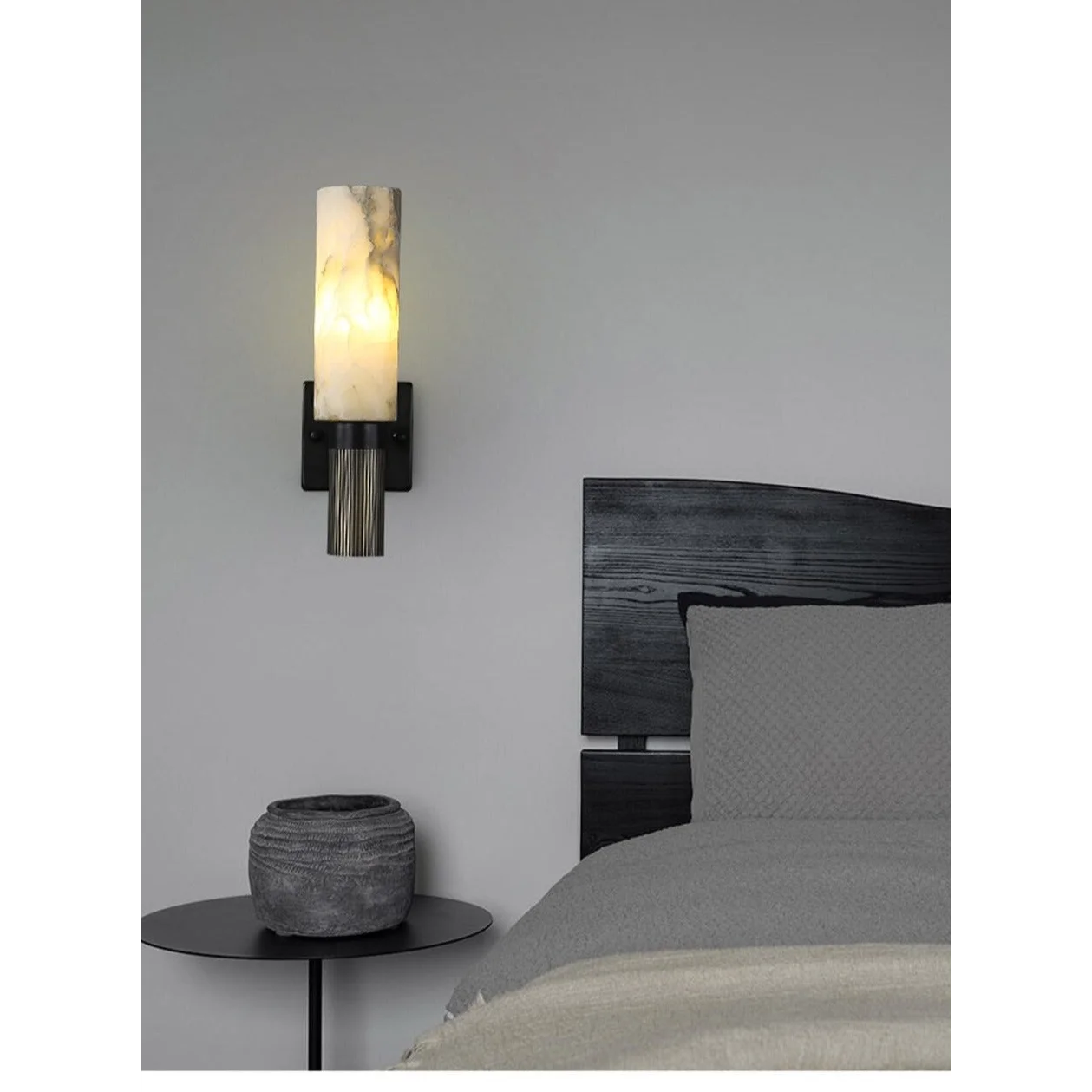 Decorative Wall Sconces Real Marble Copper Base Lights for Living Room Hotel Restaurants
