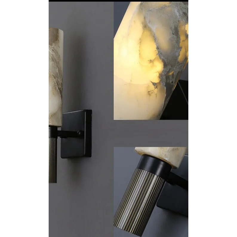 Decorative Wall Sconces Real Marble Copper Base Lights for Living Room Hotel Restaurants