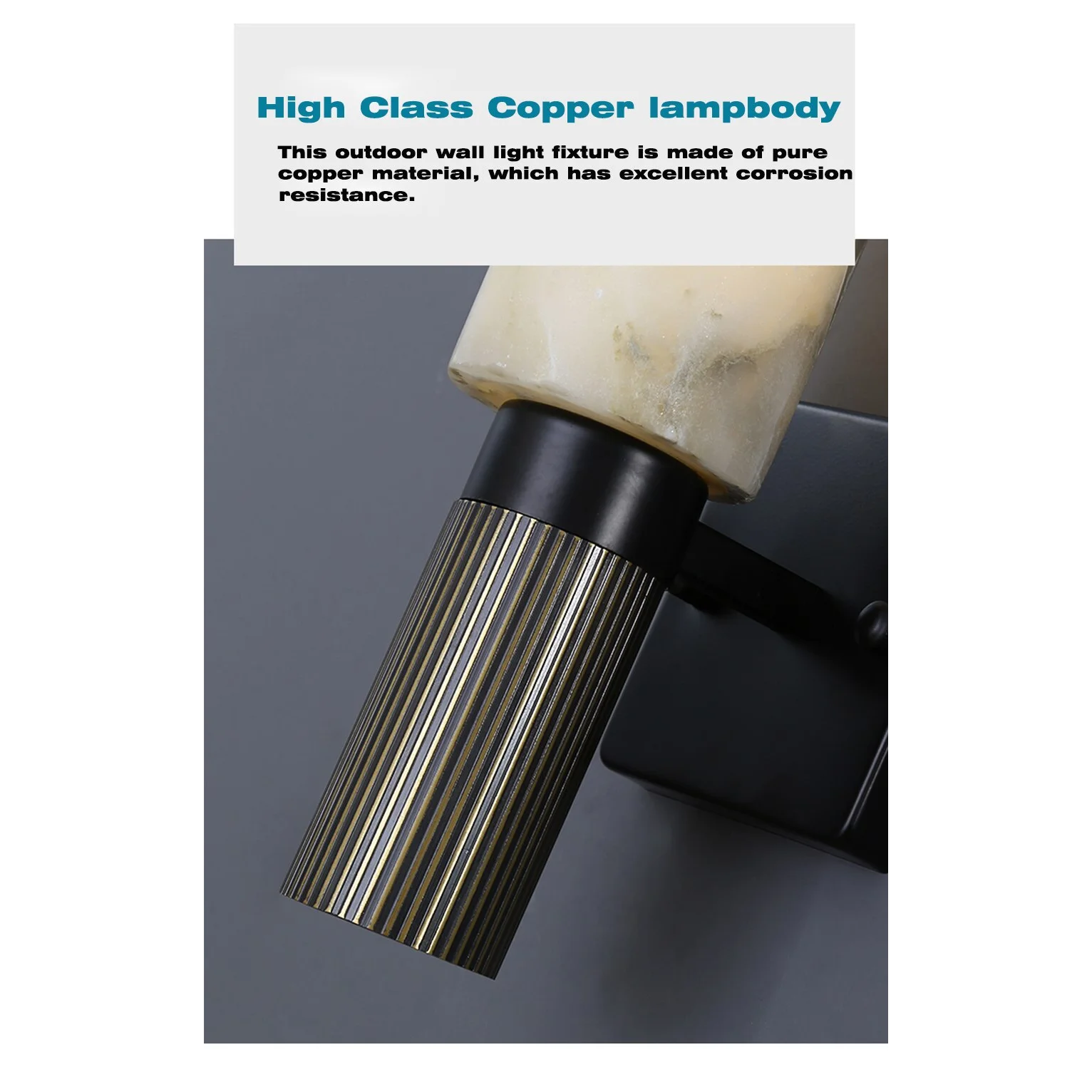 Decorative Wall Sconces Real Marble Copper Base Lights for Living Room Hotel Restaurants