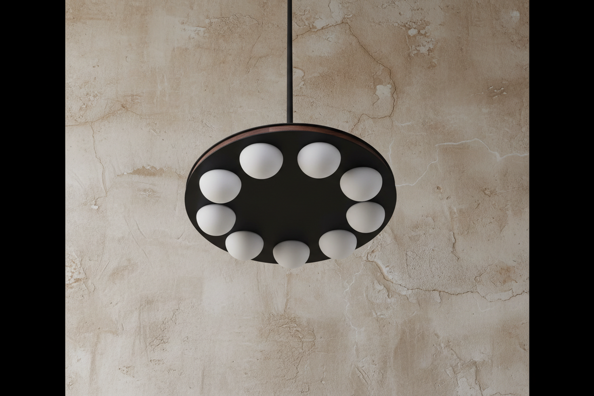 Brass Wood & Opal Glass Chandelier | Circular Minimalist Ring Contemporary Japandi Dining Casalolalights Luxury Lamps
