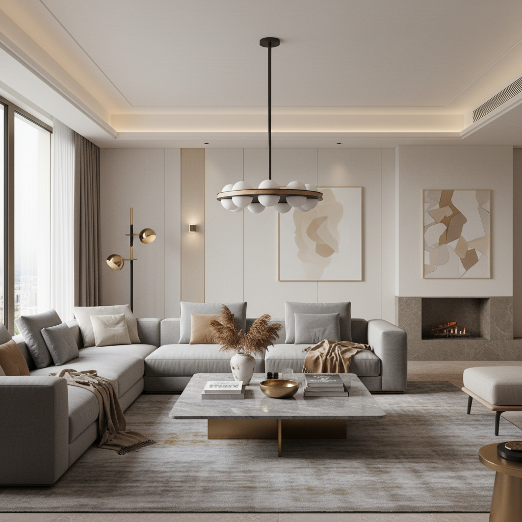 Brass Wood & Opal Glass Chandelier | Circular Minimalist Ring Contemporary Japandi Dining Casalolalights Luxury Lamps