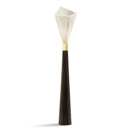 Sculptural Floor Lamp 158cm | Black & Gold Resin-shade Modern Art Deco Living Room Casalolalights Luxury Lamps