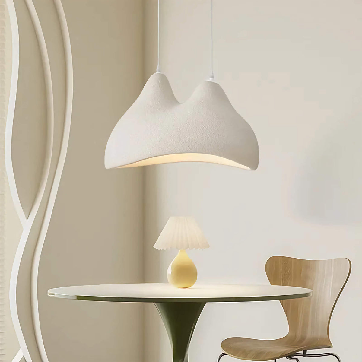 Modern Sculptural Pendant Light 59cm | Flowing Resin Form White or Black Dimmable Dining & Living Casalolalights Luxury