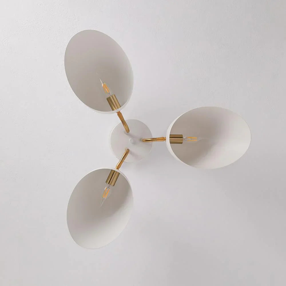 Modern Semi-flush Mount Ceiling Light for Low Ceilings – 3-light Fixture with White Acrylic Shades