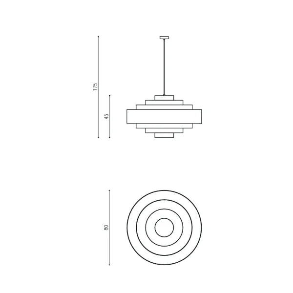 Modern Tiered Brass Pendant Lamp – Mid-century Ceiling Light for Living Room Bedroom or Office