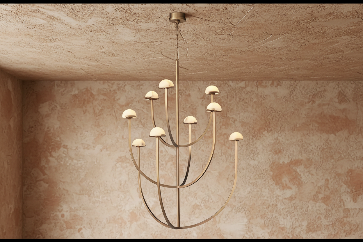 Candeeiro de Teto Moderno em Cobre e Mármore em Camadas | Cl0245p