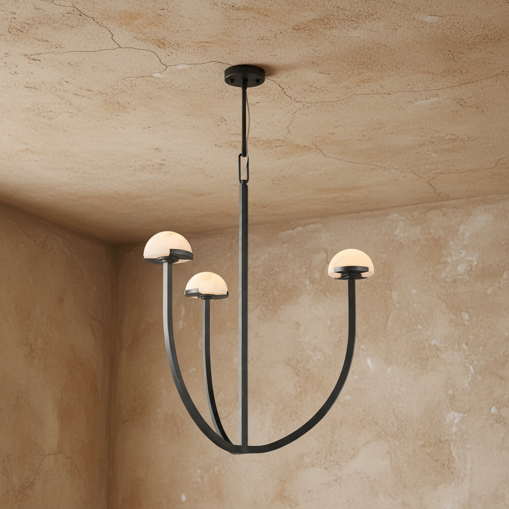 Candeeiro de Teto Moderno em Cobre e Mármore em Camadas | Cl0245p