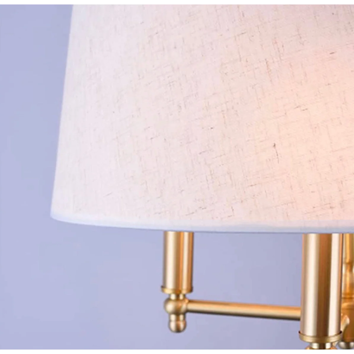 4-lights Modern Victorian Fabric Copper Chandelier for Hallway Corridor Living Room Bedroom