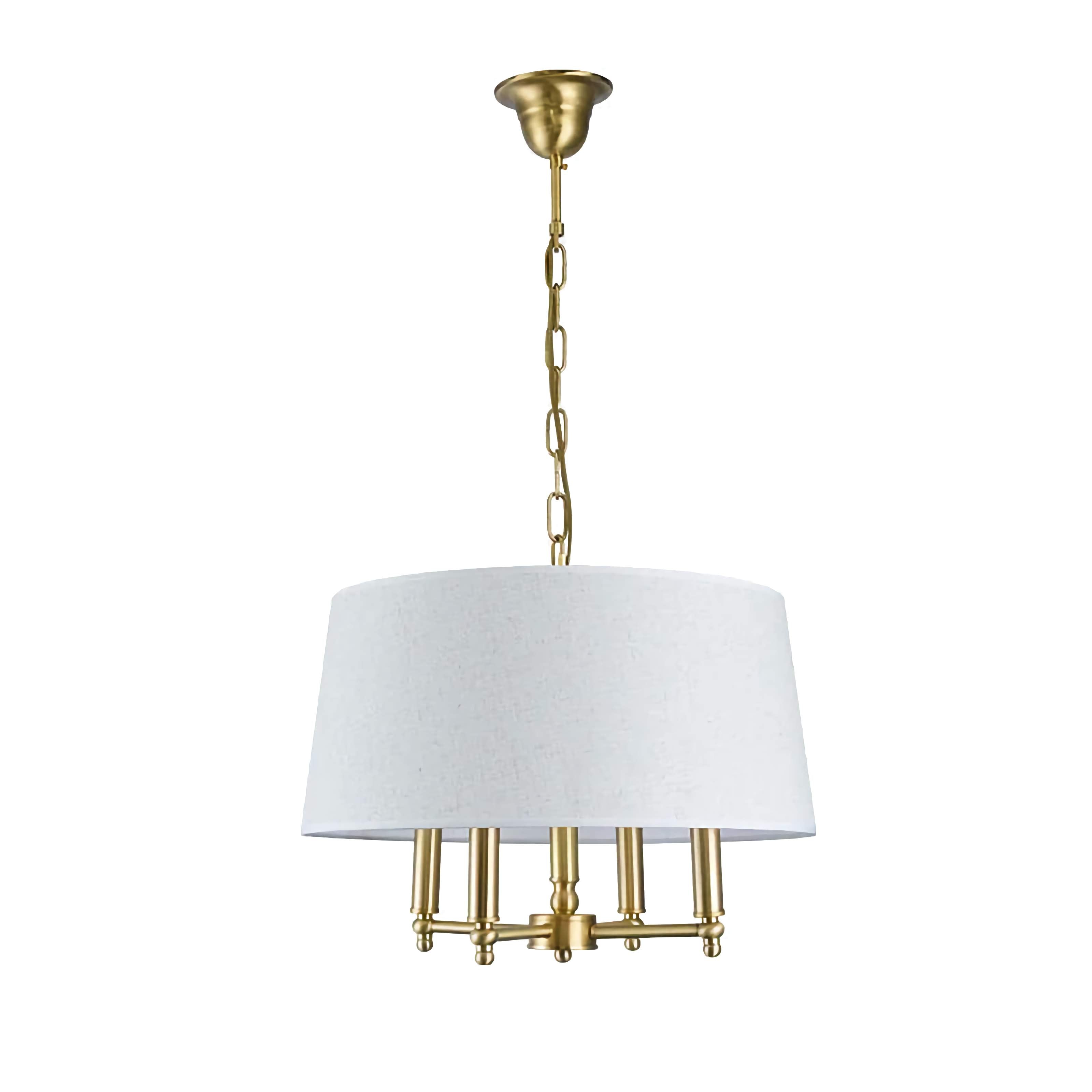 4-lights Modern Victorian Fabric Copper Chandelier for Hallway Corridor Living Room Bedroom