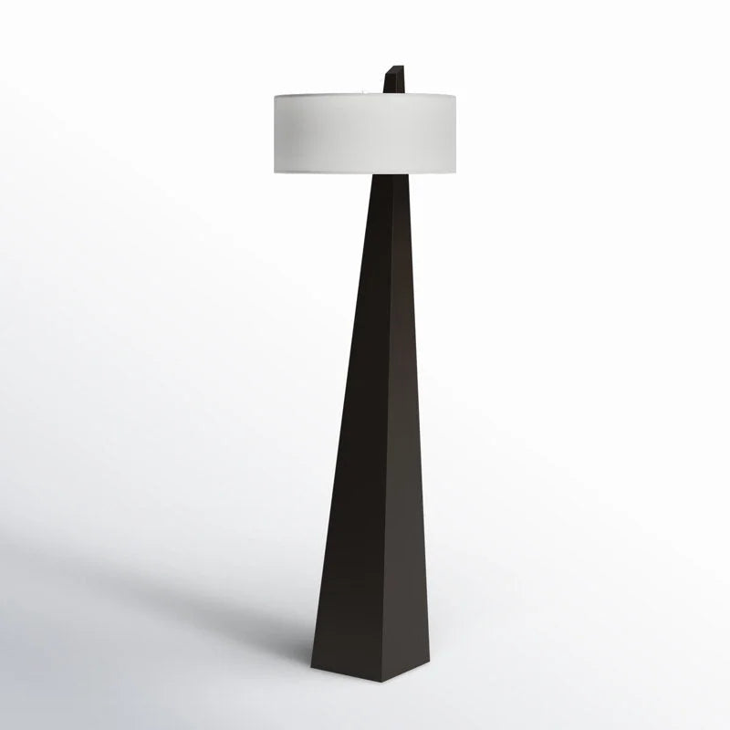 Monolithic Wood Floor Lamp | Hand-sculpted Tapered & Linen 160cm Wabi-sabi Living Room Casalolalights Luxury Lamps