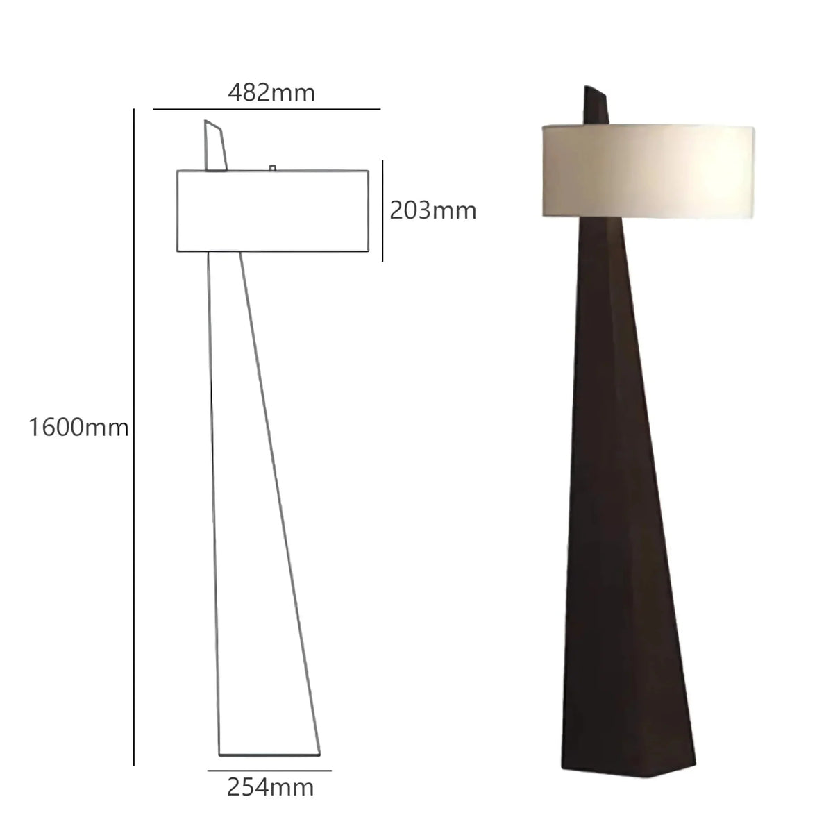 Monolithic Wood Floor Lamp | Hand-sculpted Tapered & Linen 160cm Wabi-sabi Living Room Casalolalights Luxury Lamps