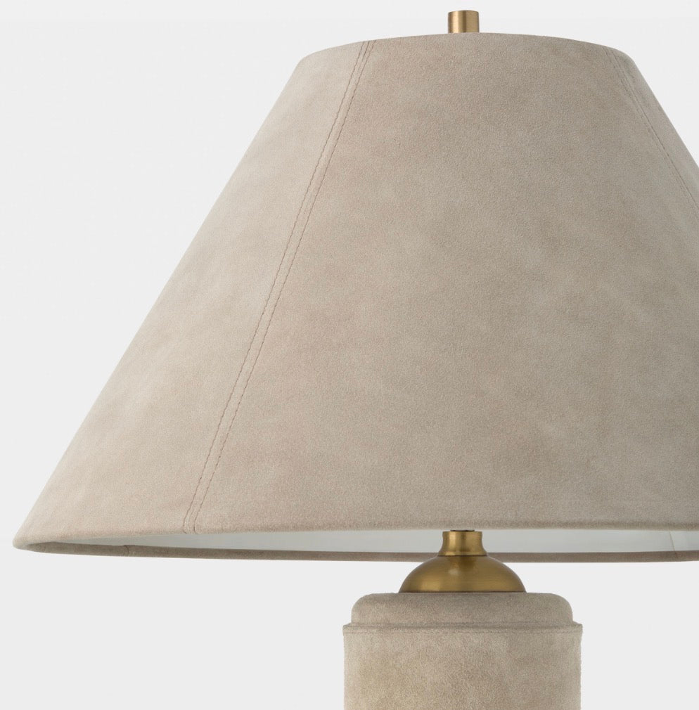 Leather Floor Lamp Beige | 170cm Tall Brass Detail E26/e27 Dimmable Option Study Light Casalola Lights Luxury Lamps