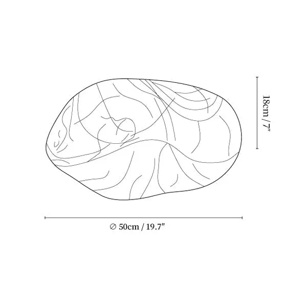 Hand Formed Mulberry Silk Ceiling Light | Organic Flush Mount Glow