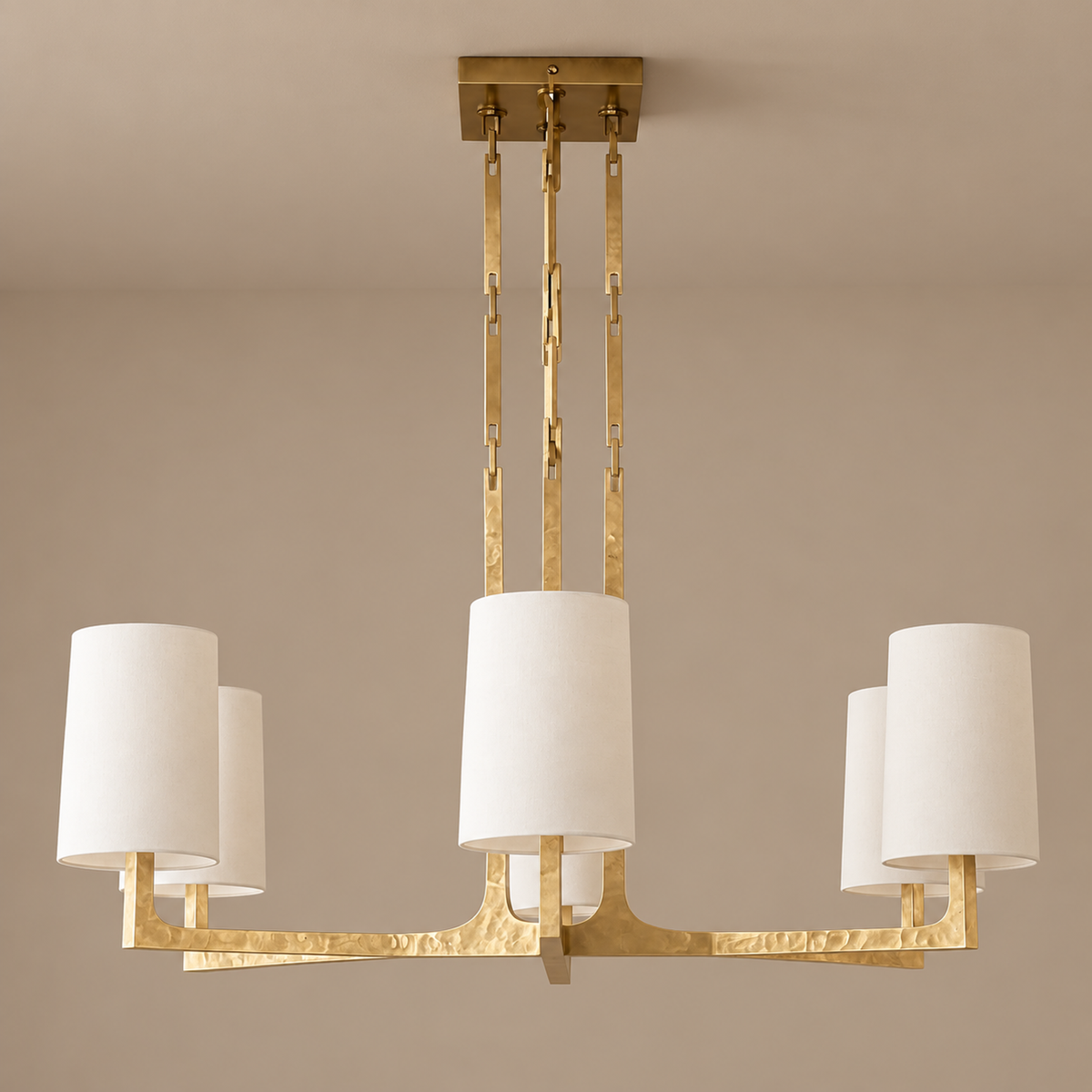Brass Chandelier - Linen Starburst Casalola Lights Luxury Lamps for Interior Designers