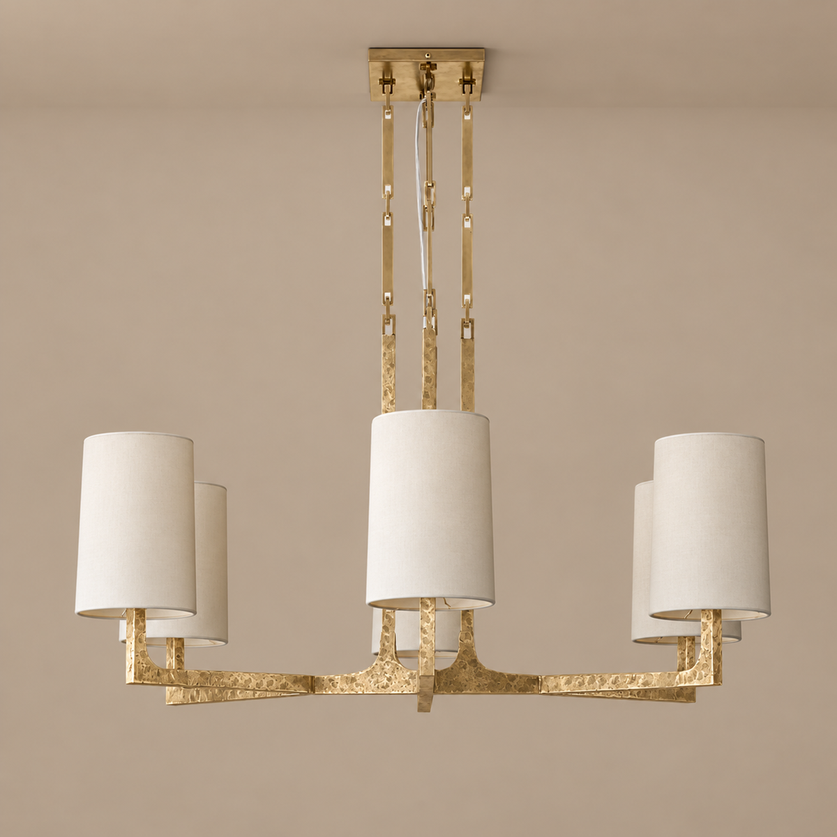 Brass Chandelier - Linen Starburst Casalola Lights Luxury Lamps for Interior Designers