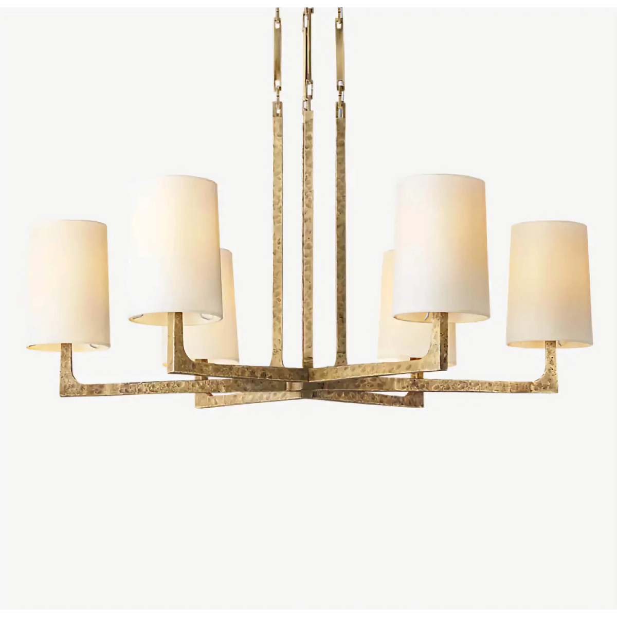 Multi-arm Copper & Linen Chandelier | Starburst Linen-shade Transitional Living Dining Casalolalights Luxury Lamps