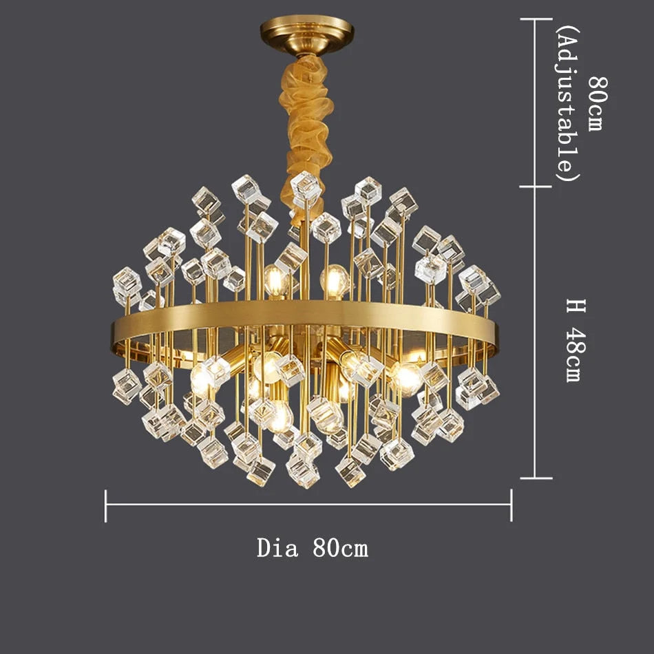 Glass Stone Chandelier 45-80cm | Multicolor or Clear Jewel-tone Gold Light Dining & Living Room Casalolalights Luxury