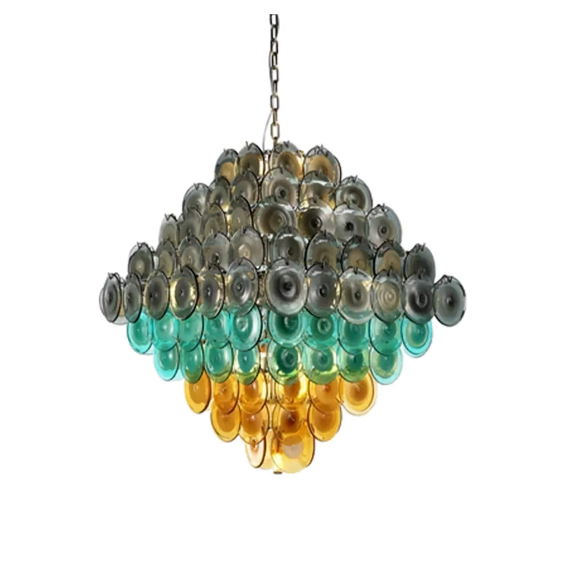 Murano Round Glass Chandelier for Modern and Eclectic Interiors