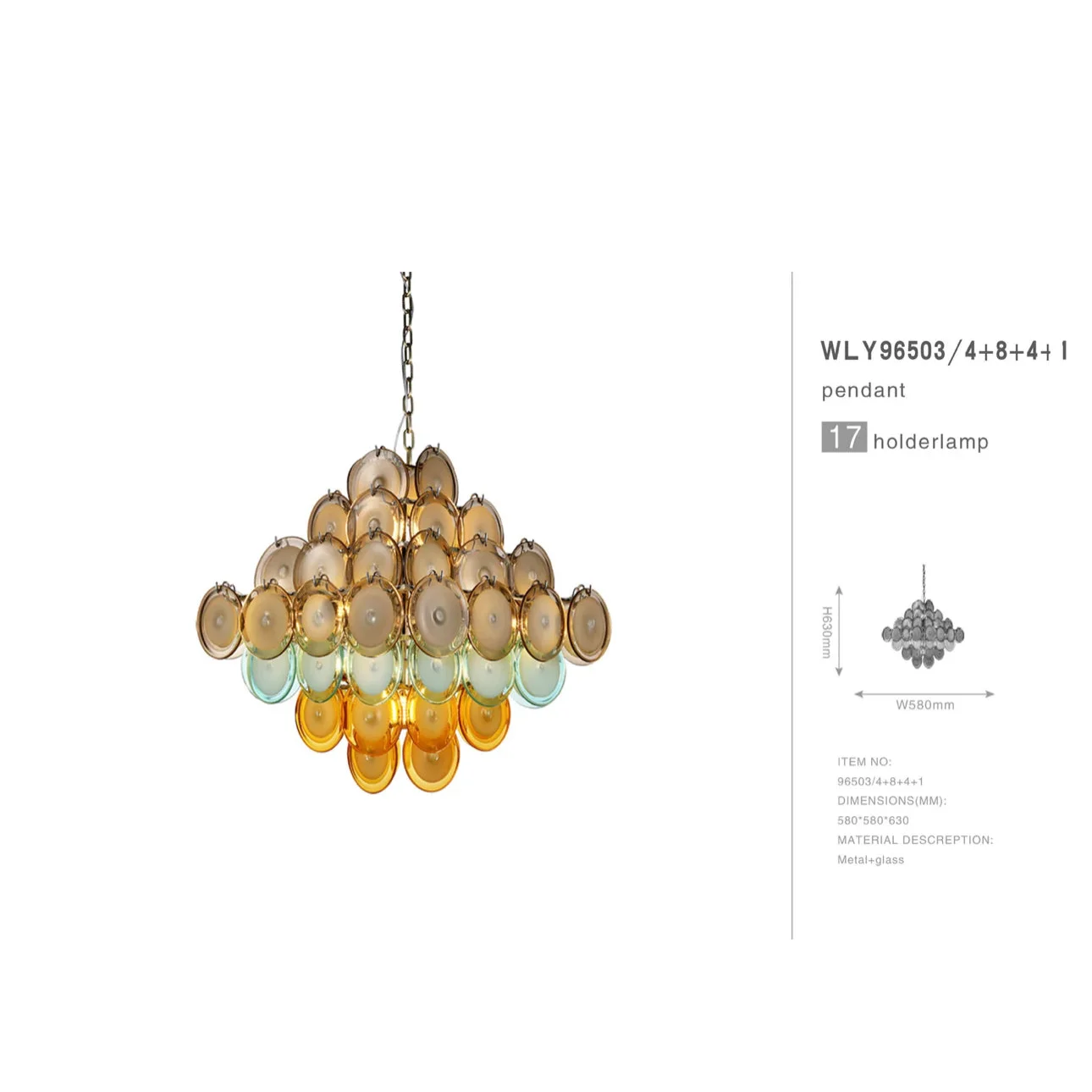 Murano Round Glass Chandelier for Modern and Eclectic Interiors