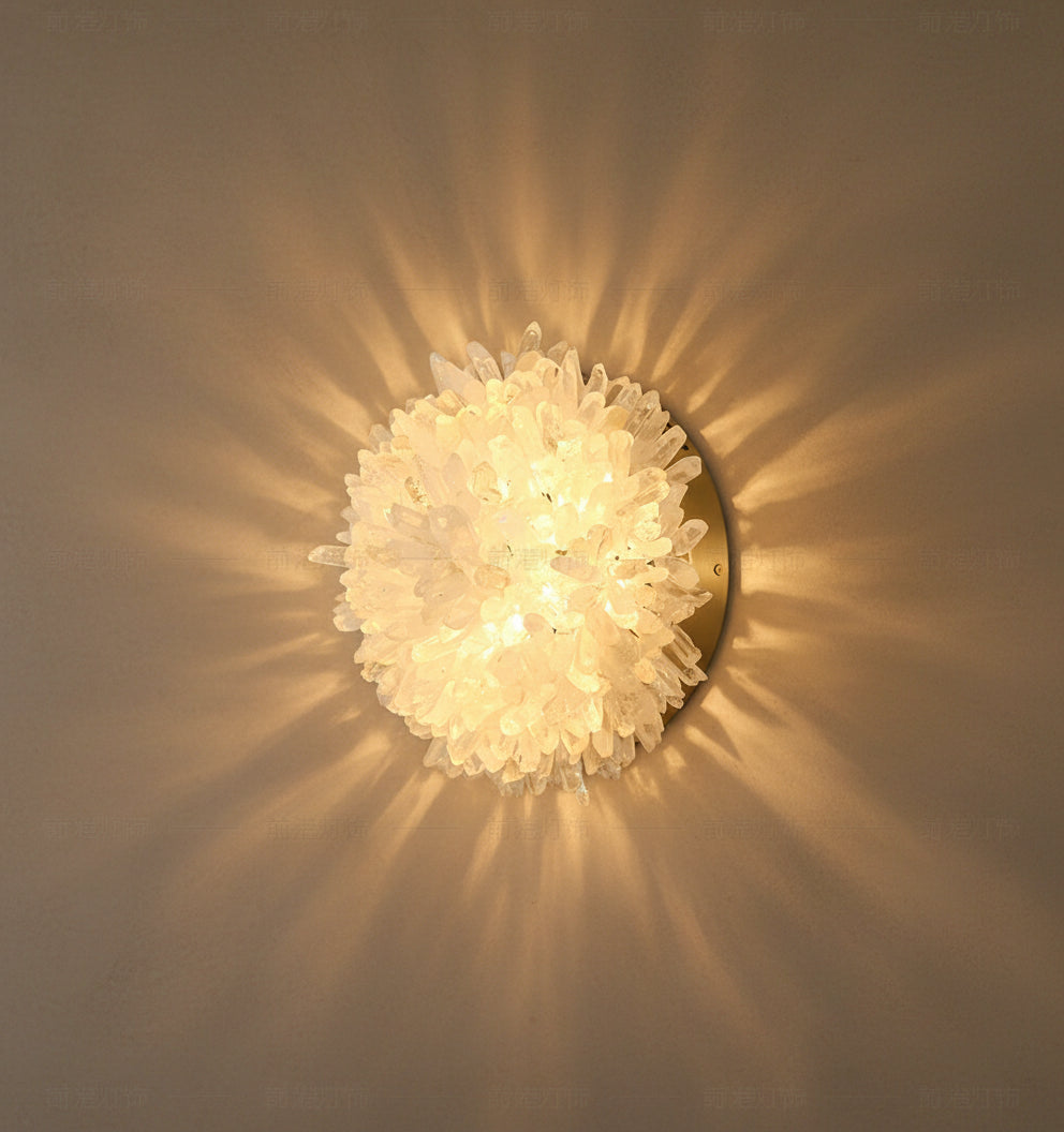 Natural Crystal Wall Light – Luxury Modern Cluster Sconce