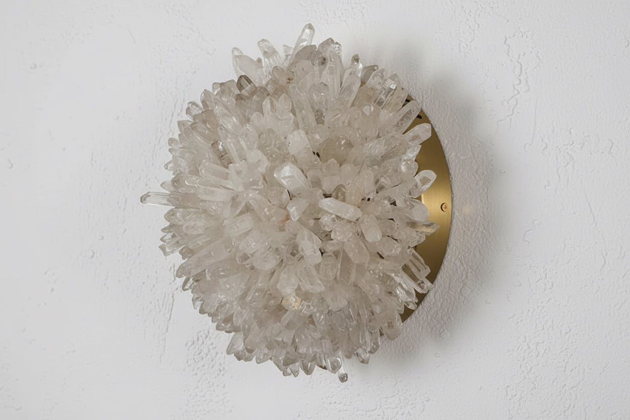Natural Crystal Wall Light – Luxury Modern Cluster Sconce