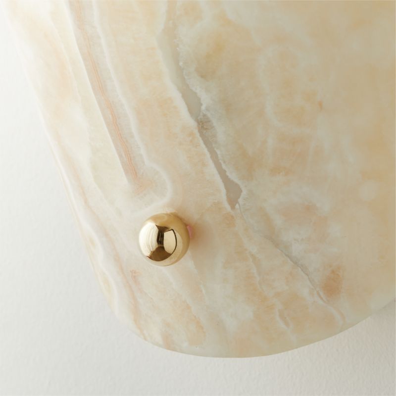 Natural Jade Wall Sconce – Curved Stone Light with Warm Led for Bedroom Hallway or Bathroom