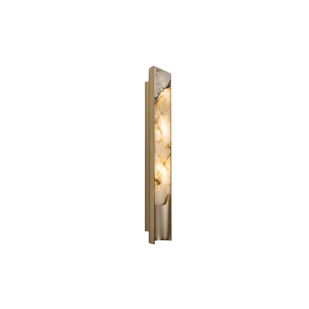 Natural Stone Wall Sconce – High-end Onyx & Brass Lighting - Polaris