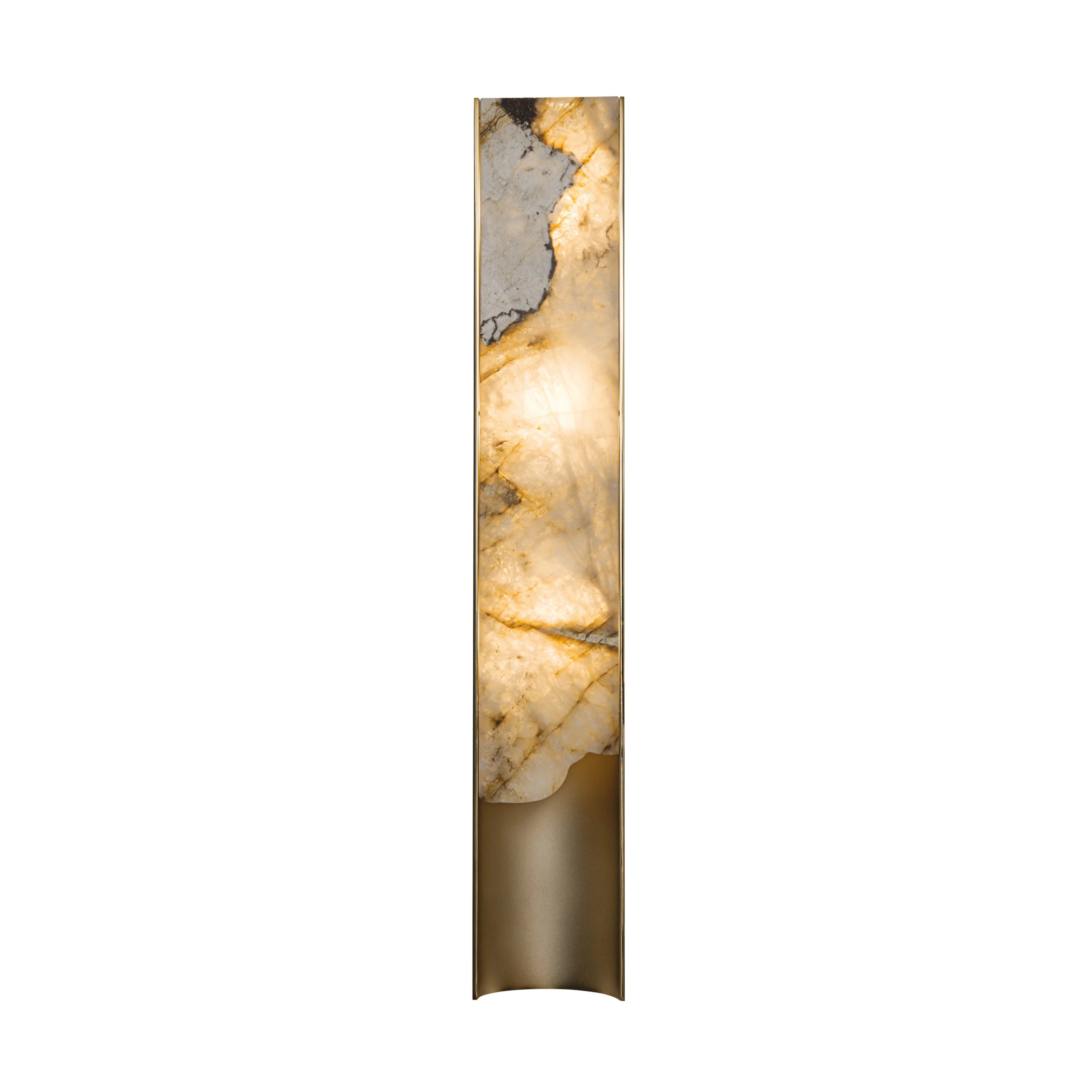 Natural Stone Wall Sconce – High-end Onyx & Brass Lighting - Polaris