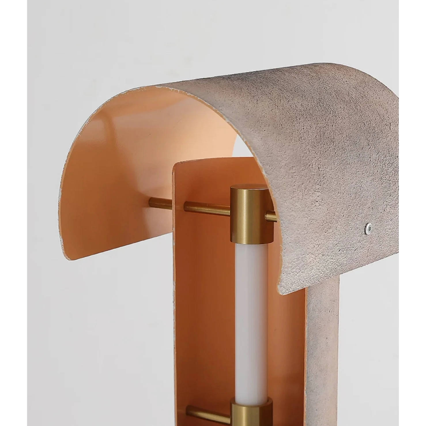 Modern Luxury Floor Lamp with Textured Metal Shade and Stone Base for Living Room Bedroom or Office