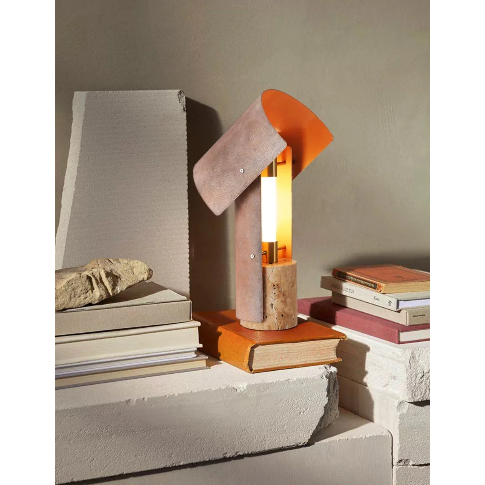 Industrial Art Deco Accent Table Lamp for Bedroom Living Room or Office