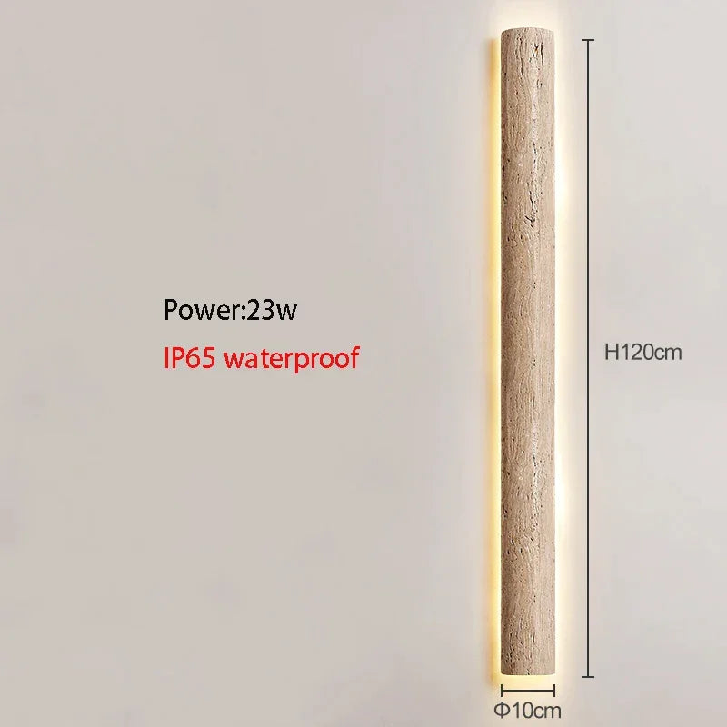 Travertine Wall Sconce 35-120cm | Natural Stone Led Light Japandi Minimalist Living Room Hallway & Bath Casalolalights