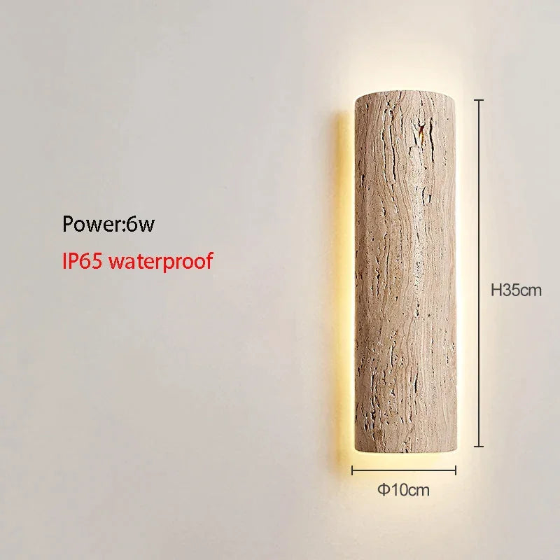 Travertine Wall Sconce 35-120cm | Natural Stone Led Light Japandi Minimalist Living Room Hallway & Bath Casalolalights