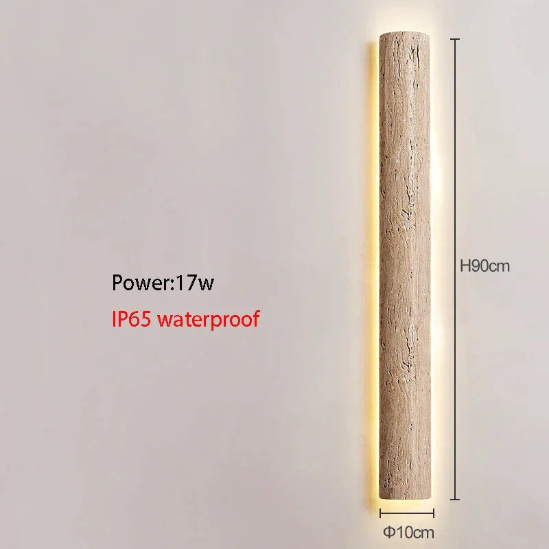 Travertine Wall Sconce 35-120cm | Natural Stone Led Light Japandi Minimalist Living Room Hallway & Bath Casalolalights