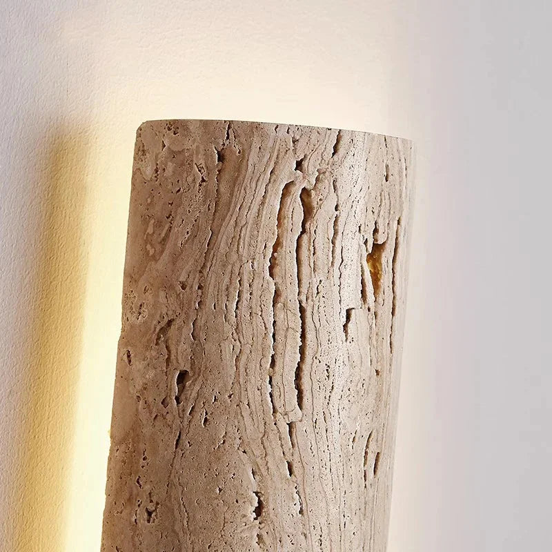 Travertine Wall Sconce 35-120cm | Natural Stone Led Light Japandi Minimalist Living Room Hallway & Bath Casalolalights