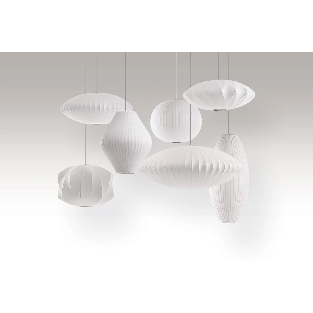 Nelson Bubble Pendant Lamp | White Silk Ceiling Lamps | Bedroom Living Room Lighting | Casalola