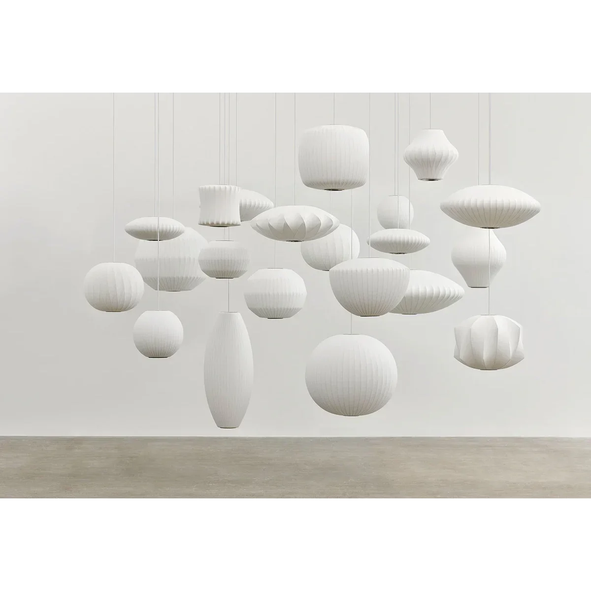 Nelson Bubble Pendant Lamp | White Silk Ceiling Lamps | Bedroom Living Room Lighting | Casalola