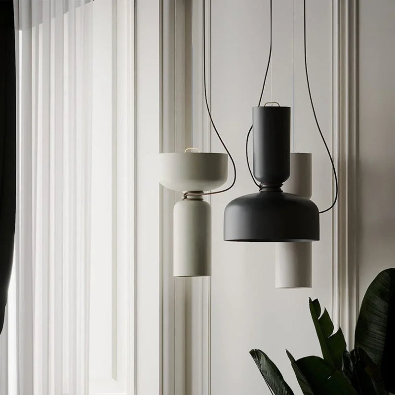 Nordic Pendant Light | Minimalist Painted Metal Dome Black or White Kitchen Island & Dining Room Casalolalights Luxury