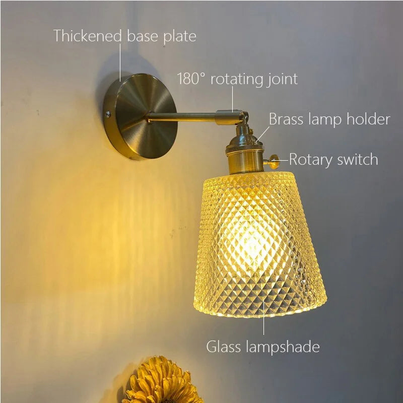 Nordic Wall Lamp with Rotatable Glass Shade
